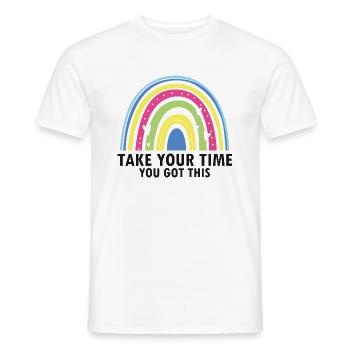 Dyslexia Awareness and Dyslexia Teachers - Men's T-Shirt - white - Front - AI Model Male 178 dark (178cm)