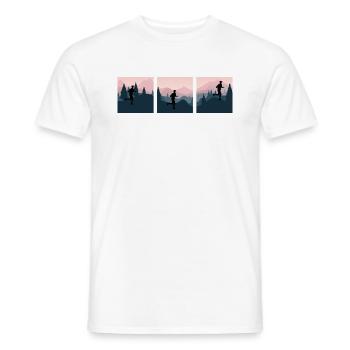 Trail Running "Runs in the Mountains" Alpine Cross - Men's T-Shirt - white - Front - AI Model Male 178 dark (178cm)