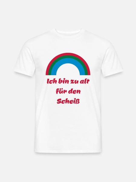 Regenbogen zu alt Motto scheiß witzig Geschenkidee - Männer T-Shirt - Weiß