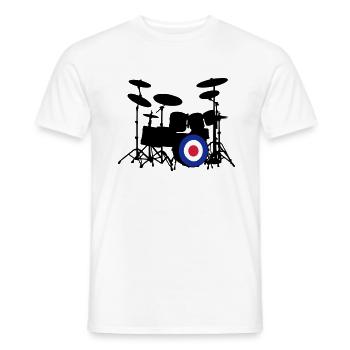 Mod Drumset - T-shirt homme - blanc - Devant - AI Model Male 178 dark (178cm)