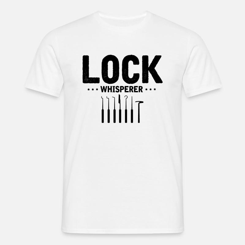 Schloss Flüsterer Locking Technician Design - Men's T-Shirt - white
