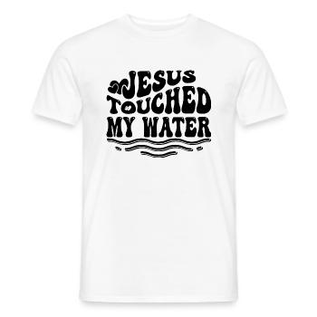 Jésus a touché mon eau - Jésus-Christ - T-shirt homme - blanc - Devant - AI Model Male 178 dark (178cm)