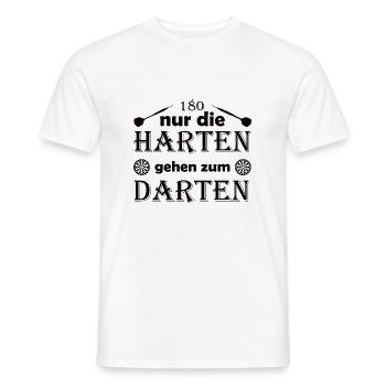 Dart Sprüche Nur die Harten gehen zum Darten - Männer T-Shirt - Weiß - Vorne - AI Model Male 178 dark (178cm)
