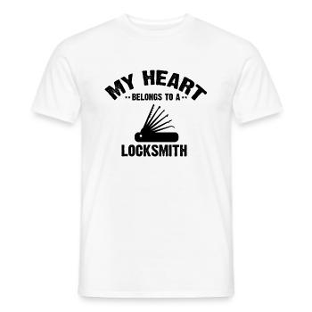 My heart belongs to a locksmith design - Men's T-Shirt - white - Front - AI Model Male 178 dark (178cm)