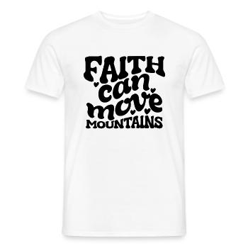 Faith Can Move Mountains - Men's T-Shirt - white - Front - AI Model Male 178 dark (178cm)
