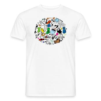 Funny Cute Cats/ I Love Cats - Men's T-Shirt - white - Front - AI Model Male 178 dark (178cm)
