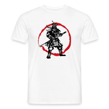 Samurai Japanischer Krieger Blutmond Design - Männer T-Shirt - Weiß - Vorne - AI Model Male 178 dark (178cm)