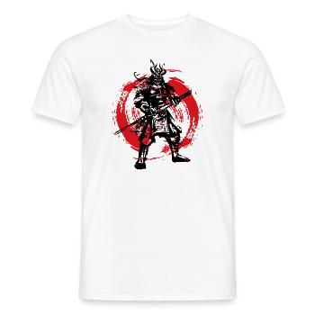 Samurai Japanischer Krieger Blutmond Design - Männer T-Shirt - Weiß - Vorne - AI Model Male 178 dark (178cm)
