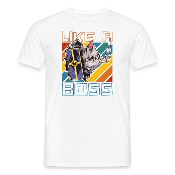 Comme un patron - Drôle de chevalier de poulet disant - T-shirt homme - blanc - Devant - AI Model Male 178 dark (178cm)