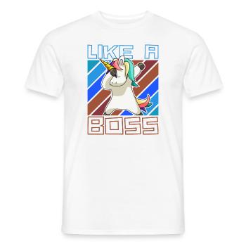 Comme un patron - Drôle de licorne Dabbing Saying - T-shirt homme - blanc - Devant - AI Model Male 178 dark (178cm)