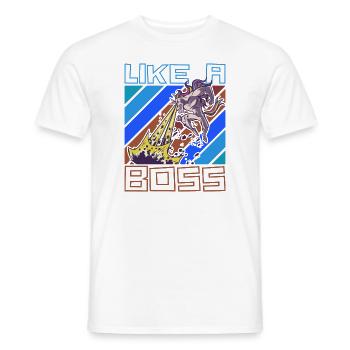 Like a Boss - Licorne Destructeur de Mondes Disant - T-shirt homme - blanc - Devant - AI Model Male 178 dark (178cm)