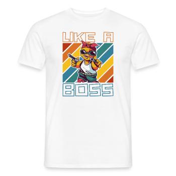 Like a Boss - Drôle de poussin gangster avec un dicton - T-shirt homme - blanc - Devant - AI Model Male 178 dark (178cm)
