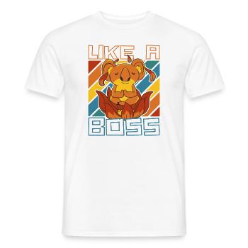 Like a Boss - Meditating Koala Bear Saying - Men's T-Shirt - white - Front - AI Model Male 178 dark (178cm)