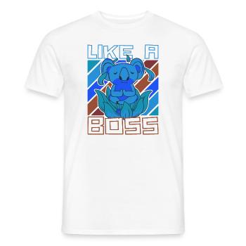 Like a Boss - Meditating Koala Bear Saying - Men's T-Shirt - white - Front - AI Model Male 178 dark (178cm)
