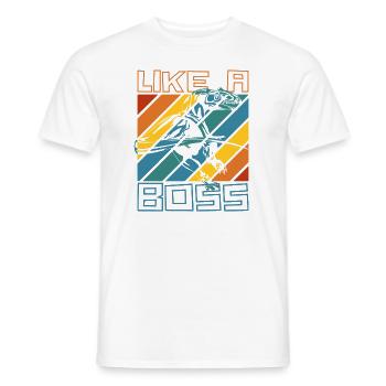 Comme un boss - Cool Velociraptor Dinosaur - T-shirt homme - blanc - Devant - AI Model Male 178 dark (178cm)