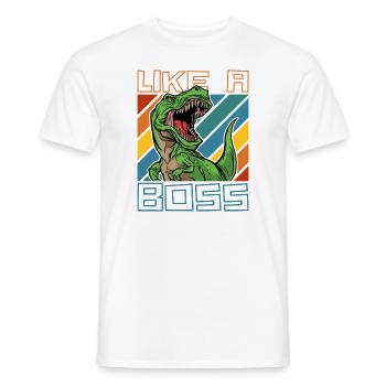 Comme un boss - Cool T-Rex Dinosaur Tyranno - T-shirt homme - blanc - Devant - AI Model Male 178 dark (178cm)