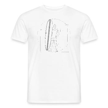 Vitruvianischer Mensch Surferin mit Surfboard - Männer T-Shirt - Weiß - Vorne - AI Model Male 178 dark (178cm)