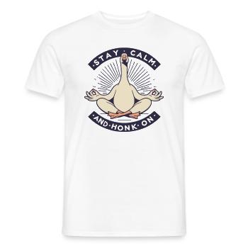 Ruhig bleiben Gans - Männer T-Shirt - Weiß - Vorne - AI Model Male 178 dark (178cm)