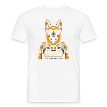 Safety dog with sunglasses - Men's T-Shirt - white - Front - AI Model Male 178 dark (178cm)