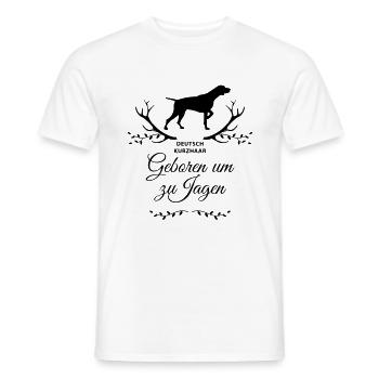 Deutsch Kurzhaar Geboren um zu Jagen hoch - Männer T-Shirt - Weiß - Vorne - AI Model Male 178 dark (178cm)