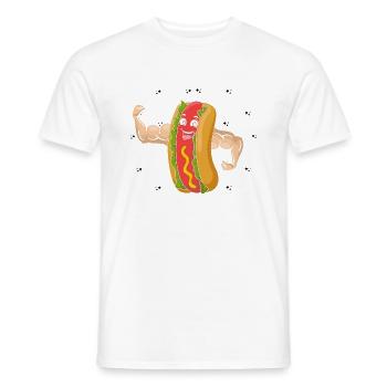 Bodybuilding Hot Dog Fitness Gym Hotdog - Men's T-Shirt - white - Front - AI Model Male 178 dark (178cm)