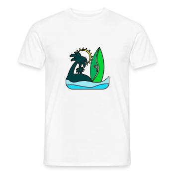 Beach beach gift idea summer - Men's T-Shirt - white - Front - AI Model Male 178 dark (178cm)