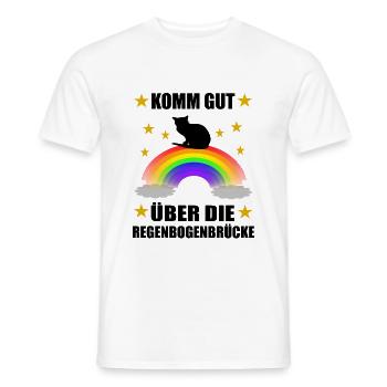 Süße Katze Regenbogenbrücke Gedanke - Männer T-Shirt - Weiß - Vorne - AI Model Male 178 dark (178cm)