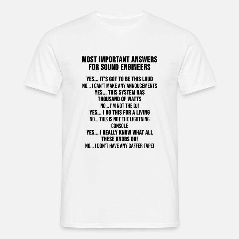 Lydtekniker mixer lydsystem gave - T-shirt til herrer - hvid