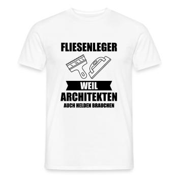 Fliesenleger Plattenleger Fliesen Leger Geschenk - Männer T-Shirt - Weiß - Vorne - AI Model Male 178 dark (178cm)