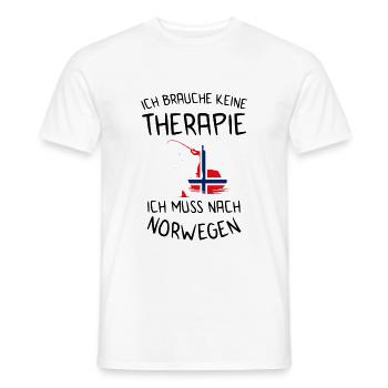 Norvège pêche cadeau de morue drapeau norvégien - T-shirt homme - blanc - Devant - AI Model Male 178 dark (178cm)