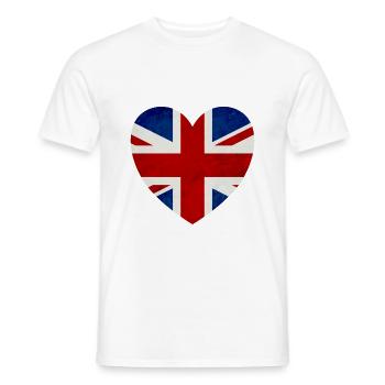 Herz UK Großbritannien - Männer T-Shirt - Weiß - Vorne - AI Model Male 178 dark (178cm)