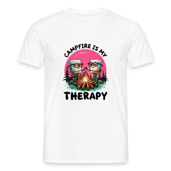 Campfire is my Therapy - Männer T-Shirt - Weiß - Vorne - AI Model Male 178 dark (178cm)