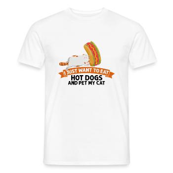 Hot Dog et chats Love Cat Lovers Cadeau - T-shirt homme - blanc - Devant - AI Model Male 178 dark (178cm)