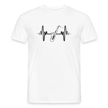 Saxophone ECG Heartline - T-shirt homme - blanc - Devant - AI Model Male 178 dark (178cm)