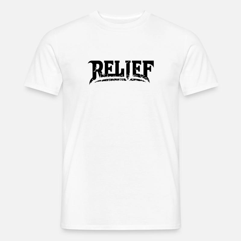 Schwarz Textur Front mittig - Männer T-Shirt - Weiß