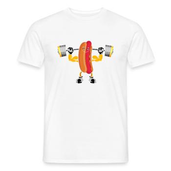 Bodybuilding Hot Dog Fitness Workout Gym - Men's T-Shirt - white - Front - AI Model Male 178 dark (178cm)