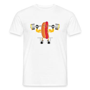 Hot Dog Bodybuilding Fitness Gym Gift - Men's T-Shirt - white - Front - AI Model Male 178 dark (178cm)