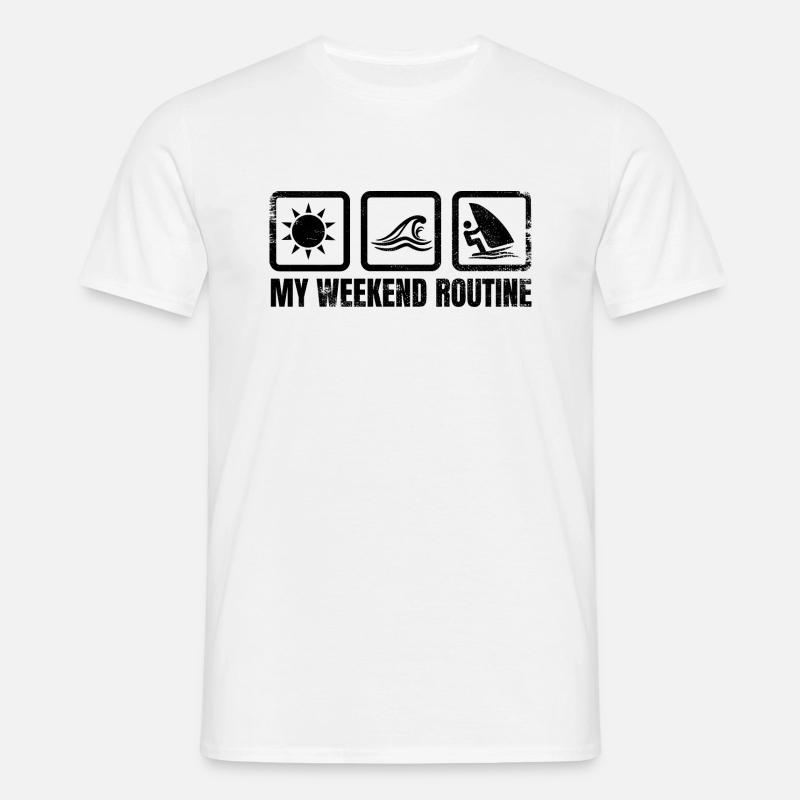 Windsurfer Wochenendroutine - Männer T-Shirt - Weiß
