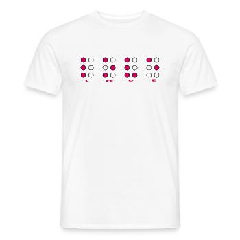 blindenschrift blind love liebe - Männer T-Shirt - Weiß - Vorne - AI Model Male 178 dark (178cm)