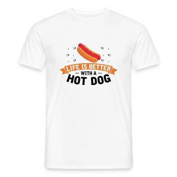 Hotdog Love Hot Dog Potato Sausage - Men's T-Shirt - white - Front - AI Model Male 178 dark (178cm)