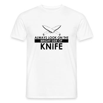 Leben ist besser mit Messer Messersammler - Männer T-Shirt - Weiß - Vorne - AI Model Male 178 dark (178cm)