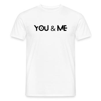 YOU & ME - Männer T-Shirt - Weiß - Vorne - AI Model Male 178 dark (178cm)