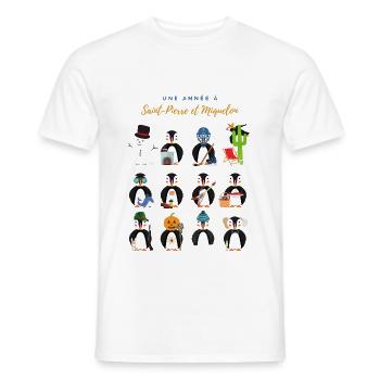 17 - SPM Calendrier Fr - T-shirt homme - blanc - Devant - AI Model Male 178 dark (178cm)
