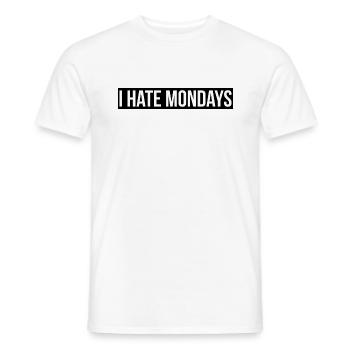 Graphique de citation hate Monday - T-shirt homme - blanc - Devant - AI Model Male 178 dark (178cm)