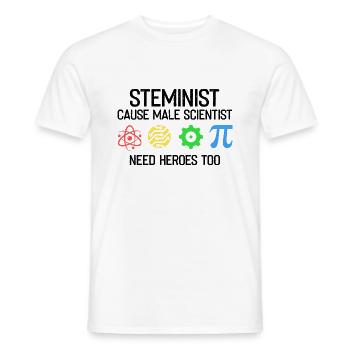Professeur Steminist Designs for Equality Stem - T-shirt homme - blanc - Devant - AI Model Male 178 dark (178cm)
