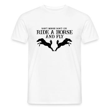 Conception acrobatique de voûte et cheval équestre - T-shirt homme - blanc - Devant - AI Model Male 178 dark (178cm)