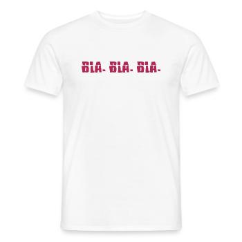 Meme Cool Dictons « Bla Bla Bla » La vraie vie - T-shirt homme - blanc - Devant - AI Model Male 178 dark (178cm)