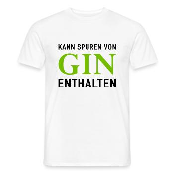 Kann Spuren Von Gin Enthalten - Männer T-Shirt - Weiß - Vorne - AI Model Male 178 dark (178cm)