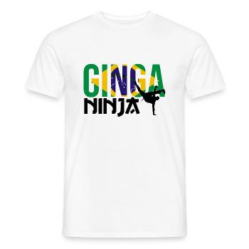 Ginga Capoeira pour les arts martiaux brésiliens - T-shirt homme - blanc - Devant - AI Model Male 178 dark (178cm)