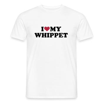 Whippet - Männer T-Shirt - Weiß - Vorne - AI Model Male 178 dark (178cm)
